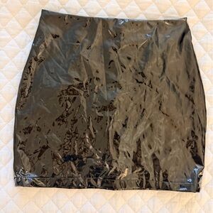 SHEIN Black PVC Mini Skirt